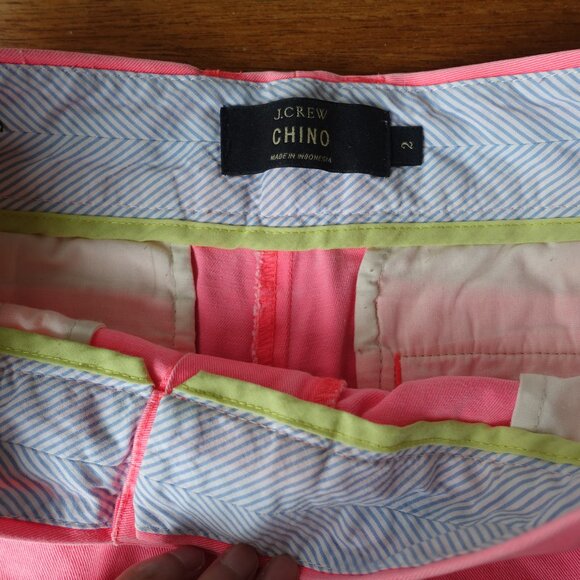 J. Crew #68925 neon pink 4.75" inseam chino mid-rise shorts 2 XS - Picture 6 of 7